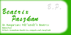 beatrix paszkan business card